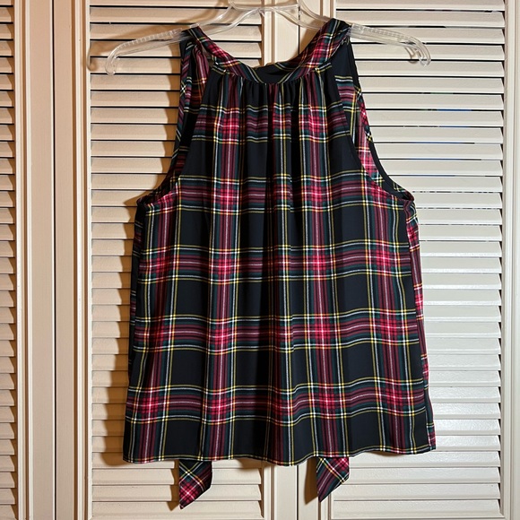 J. Crew Stewart plaid tie-neck halter blouse - Picture 1 of 3